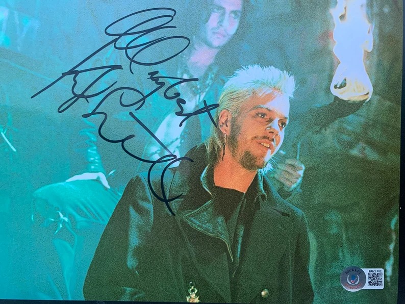 Autographed Kiefer Sutherland lost boys. Framed 8x10inch photo with Beckett COA.