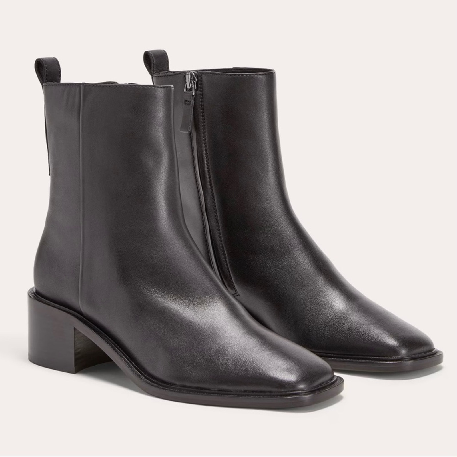 NEW Everlane Square Toe The City Boot in Black Leather, Women's Size 7, 298