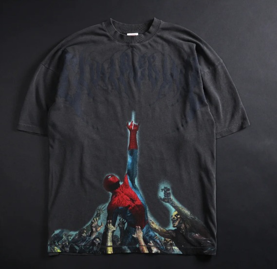 ZOMBIE SPIDERMAN AMERICAN CLASSIC TEE IN VINTAGE ASHES