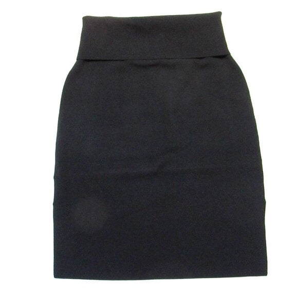 NWT MM. Lafleur Harlem in Black Foldover Waist Stretch Knit Pencil Skirt 1+