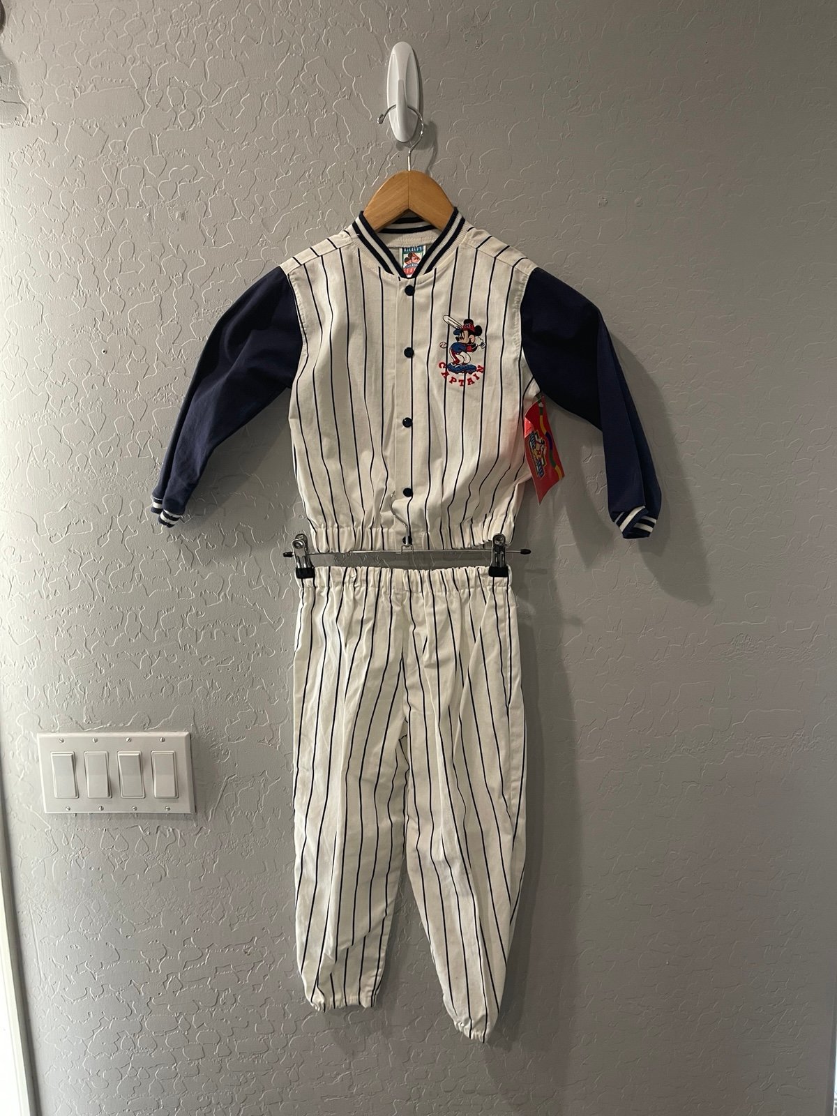 Vintage NOS Disney Mickey Mouse Baseball Uniform Outfit Size 4T