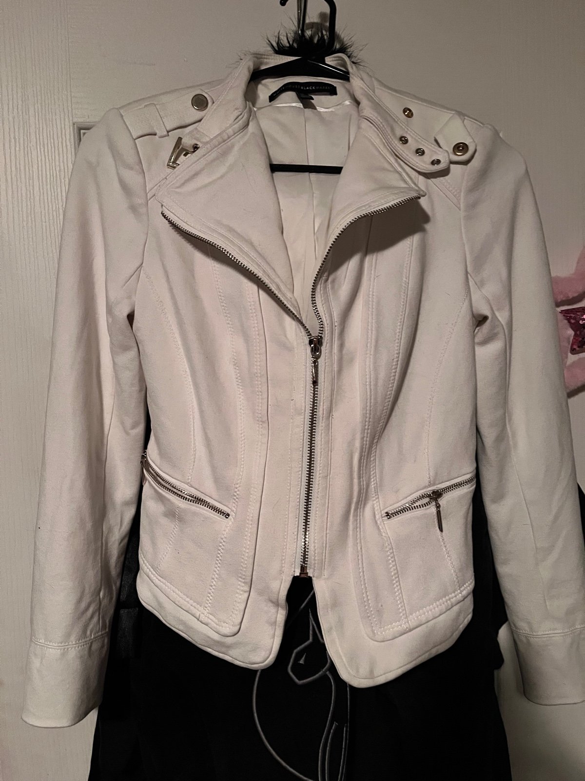 WhiteHoiseBlackMarket white moto style jacket