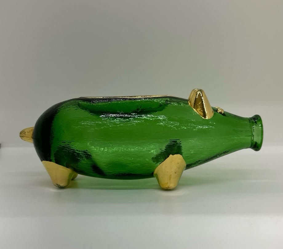 Vintage Barsottini vino Rosso pig decanter and ashtray