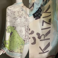 Huge Krizia Sheer Silk Chiffon Scarf 20 In by 72 In Excellent Condition