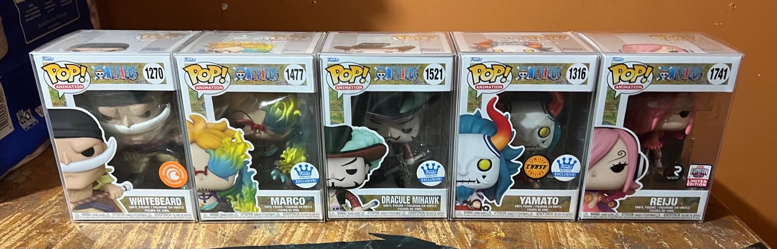 Funko Pop One Piece Yamato Chase Mihawk Whitebeard Marco Reiju Lot Bundle