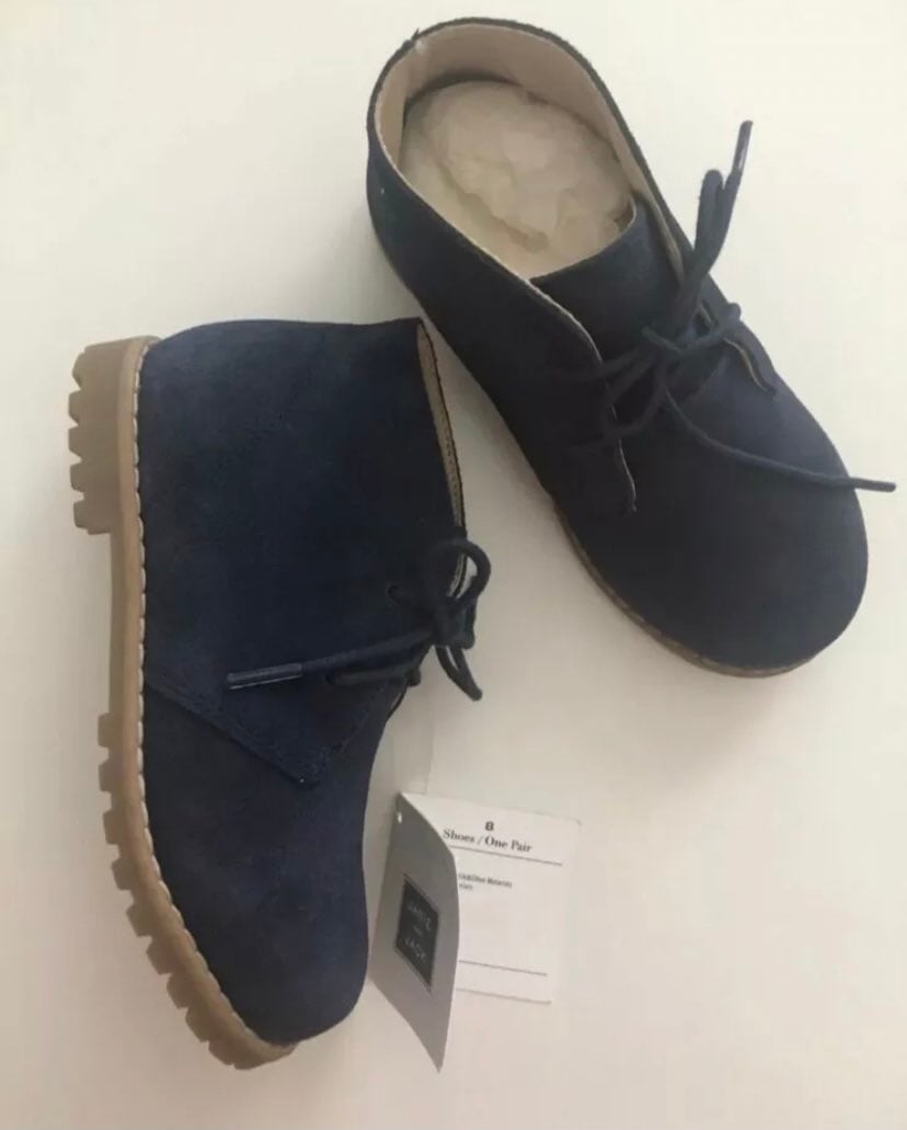 NWT Janie And Jack Boys Navy Blue Boots