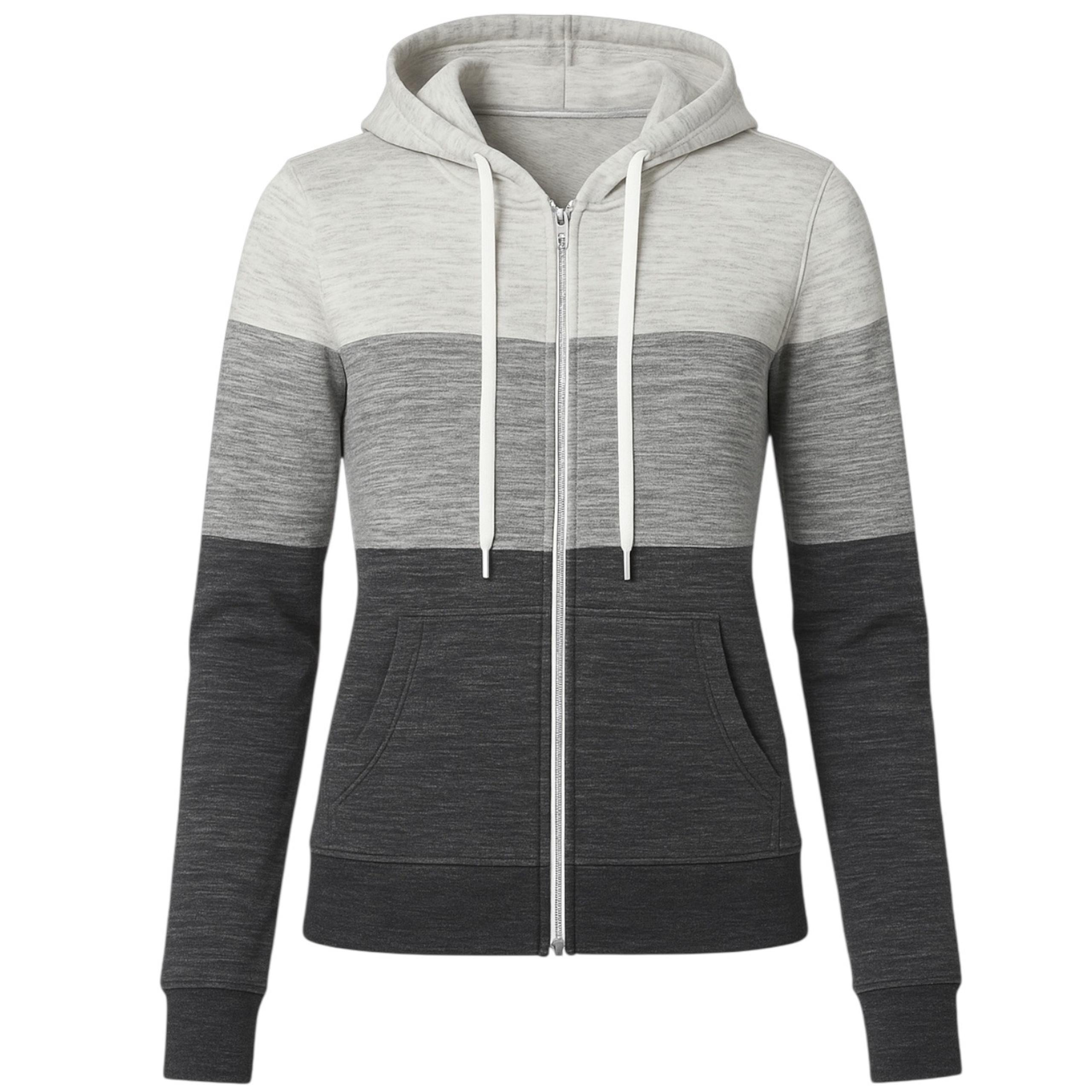 Womens XS Color Block Light Hoodie Multicolor Slim Fit Streetwear Minimalist