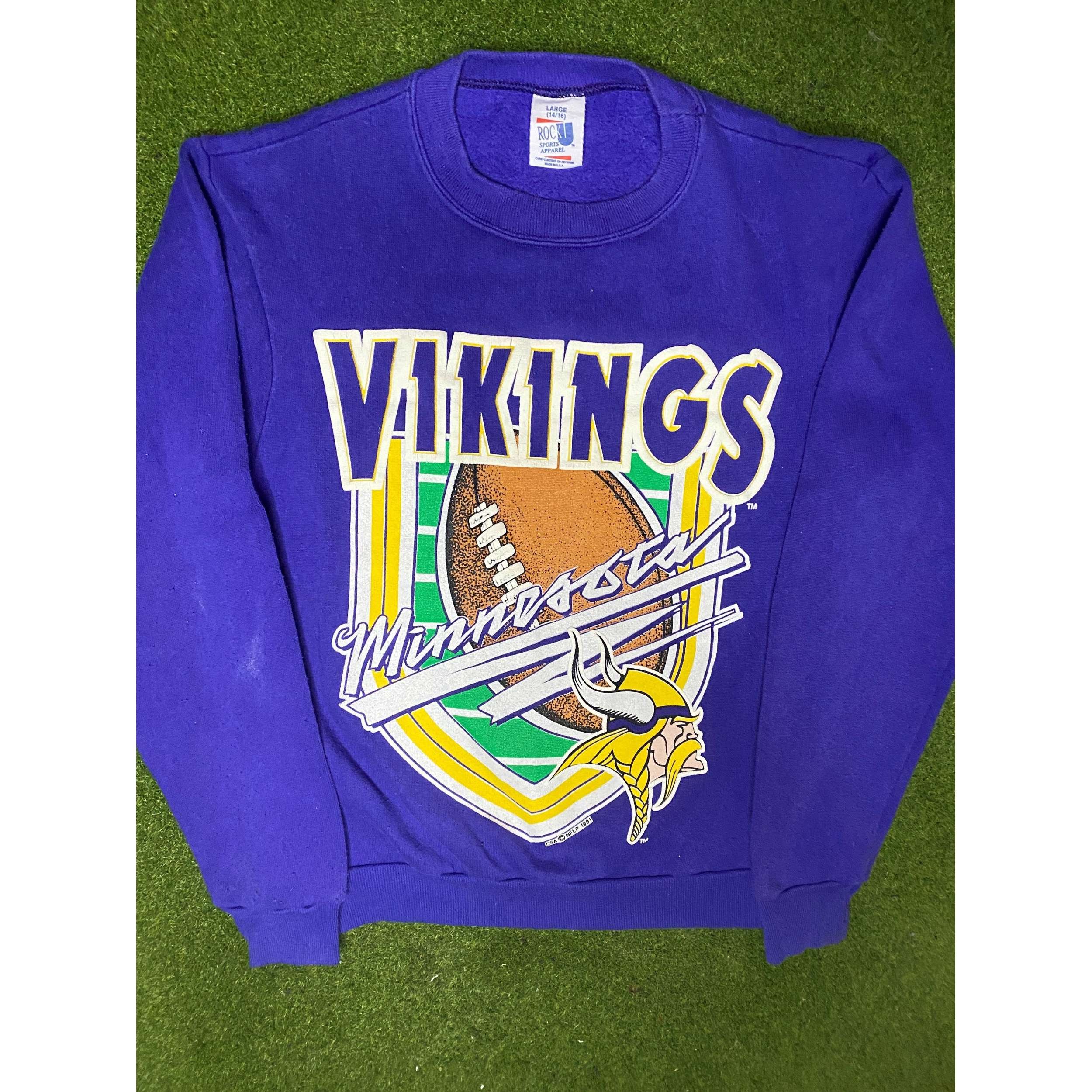 1991 Minnesota Vikings - Vintage NFL Sweatshirt (Youth Large)