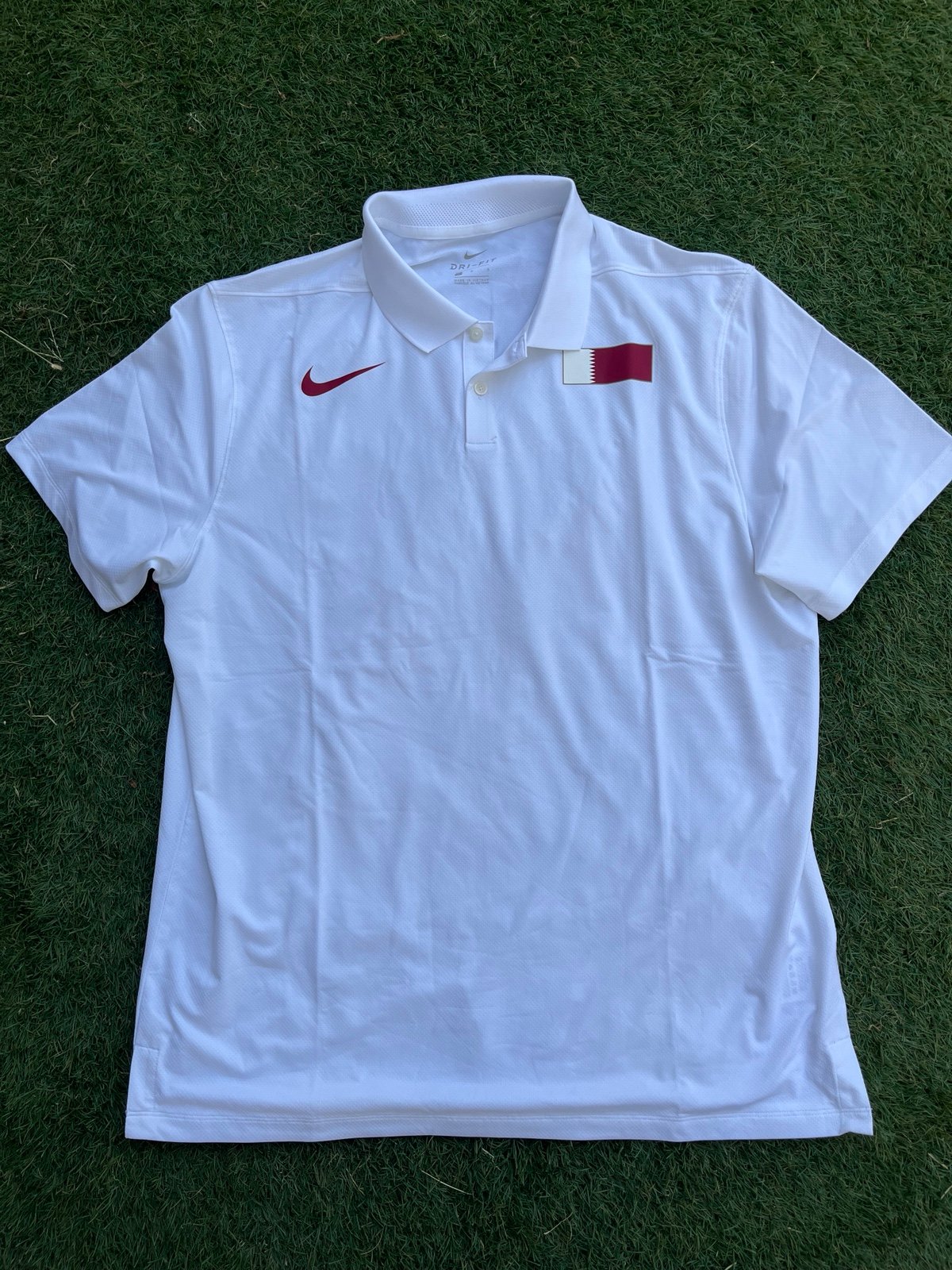 Men's Nike Pro Elite Qatar Dri-Fit Polo White Team CT0758-100 Size L