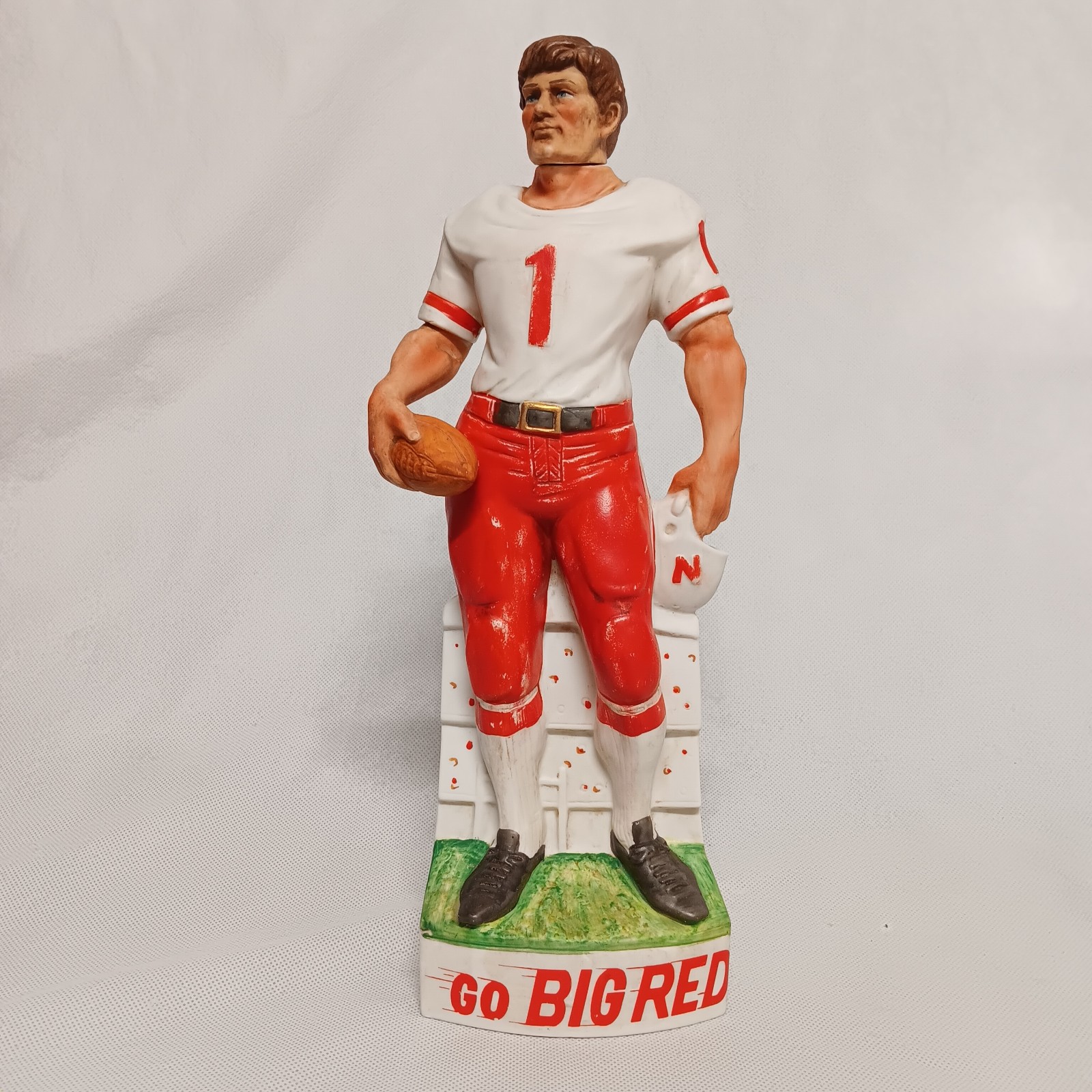Nebraska Cornhuskers Jerry Tagge McCormick Whiskey Decanter 1972 Ceramic