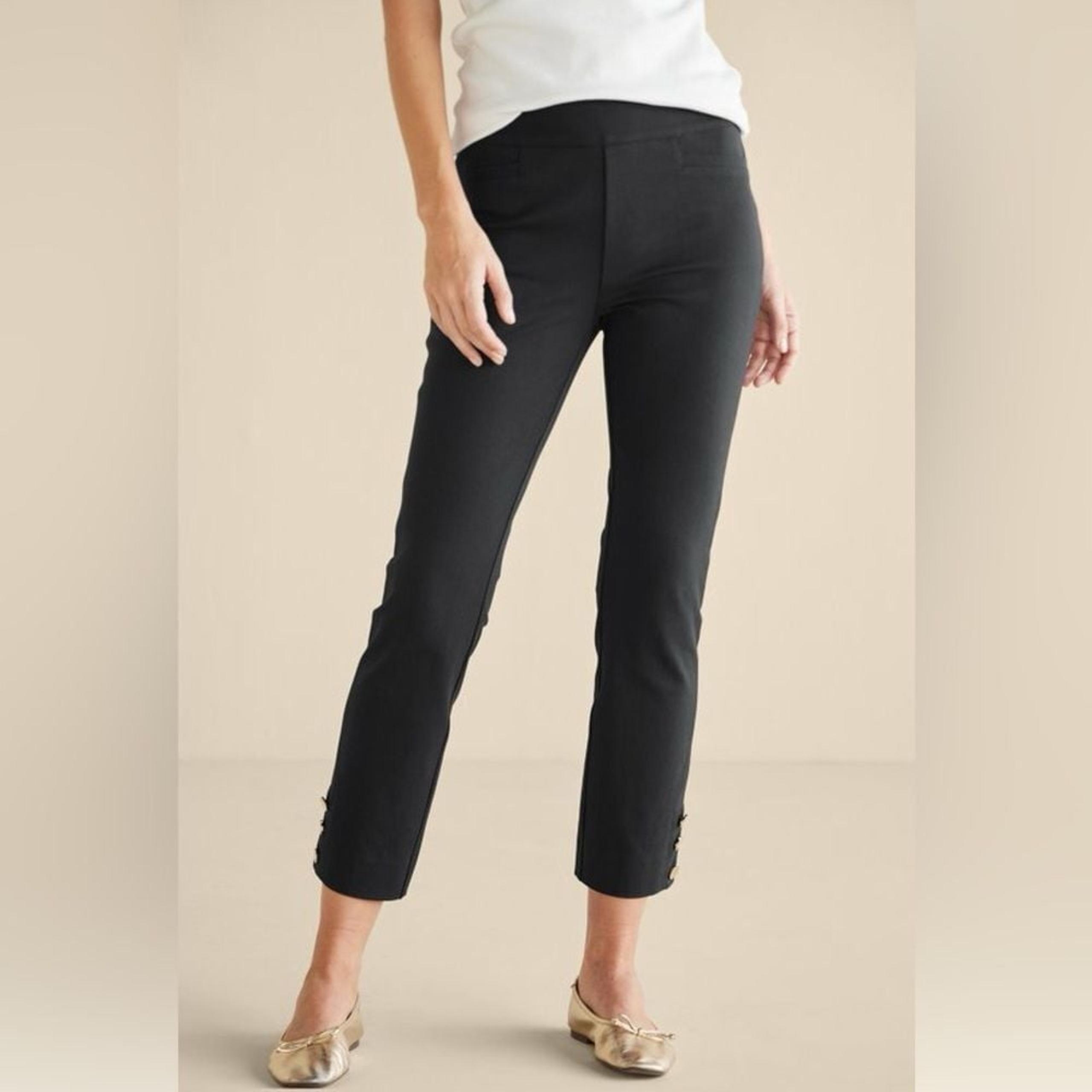 Soft Surroundings Essential Superla Cropped Button Capri Pants- Size Medium