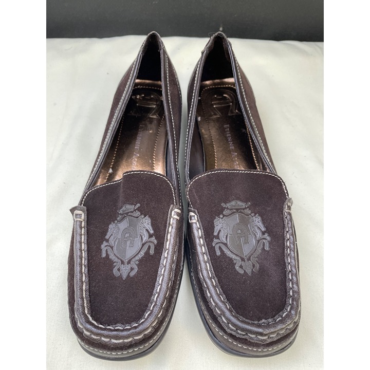 Etienne Aigner Women's Brown Suede Leather Loafers/ Shoes Size 7.5 SKU 5520