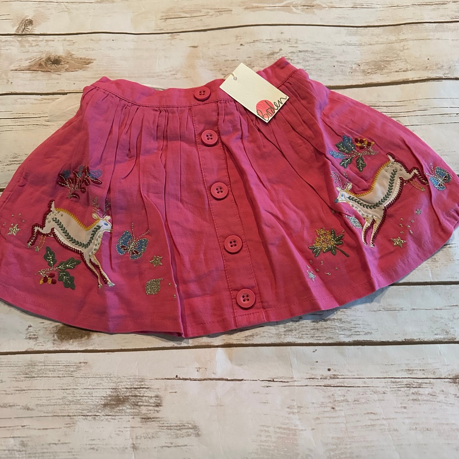 Mini boden deer skirt nwt 3/4