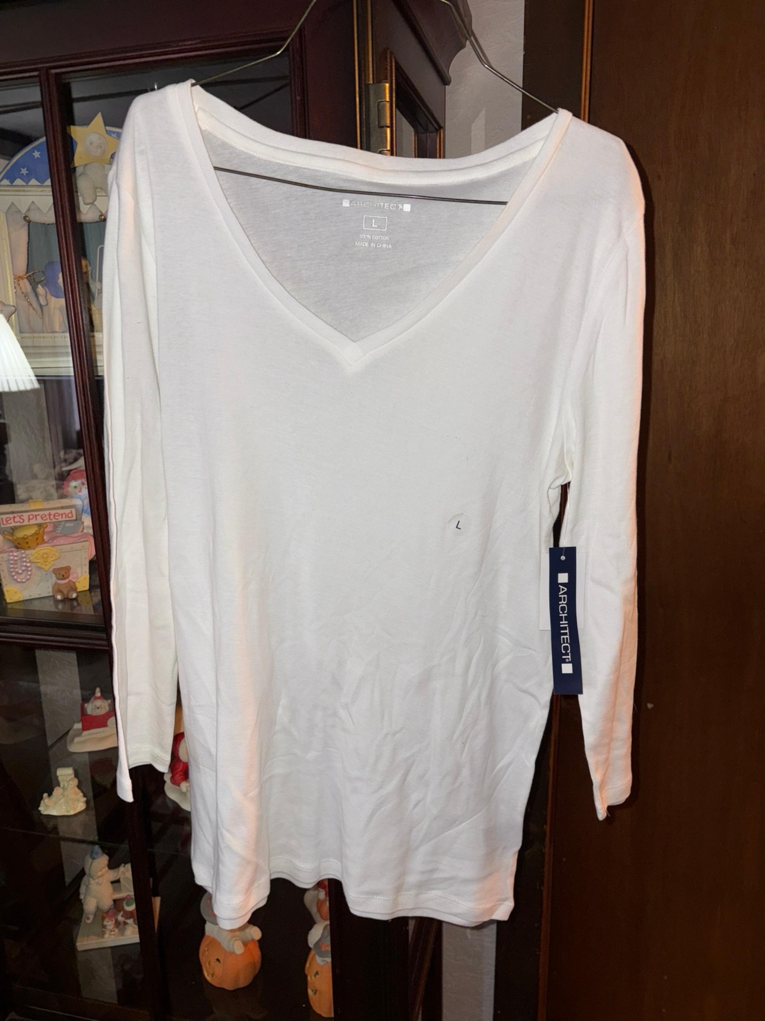 Woman’s White, long sleeve cotton shirt