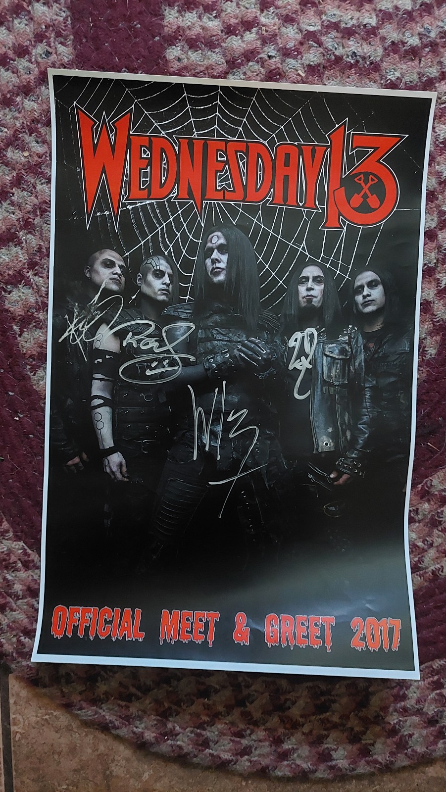 Wednesday 13 autographed mini poster murderdolls gunfire 76