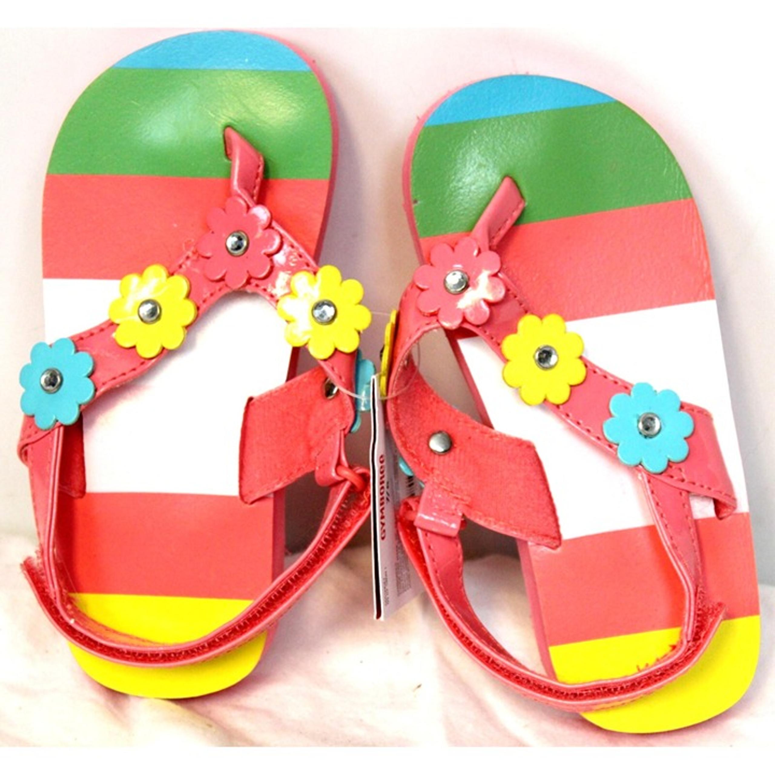 2009 Gymboree Happy Rainbow Sandals Shoes sz 5/6 Blue Dots Yellow Straps Rhinest