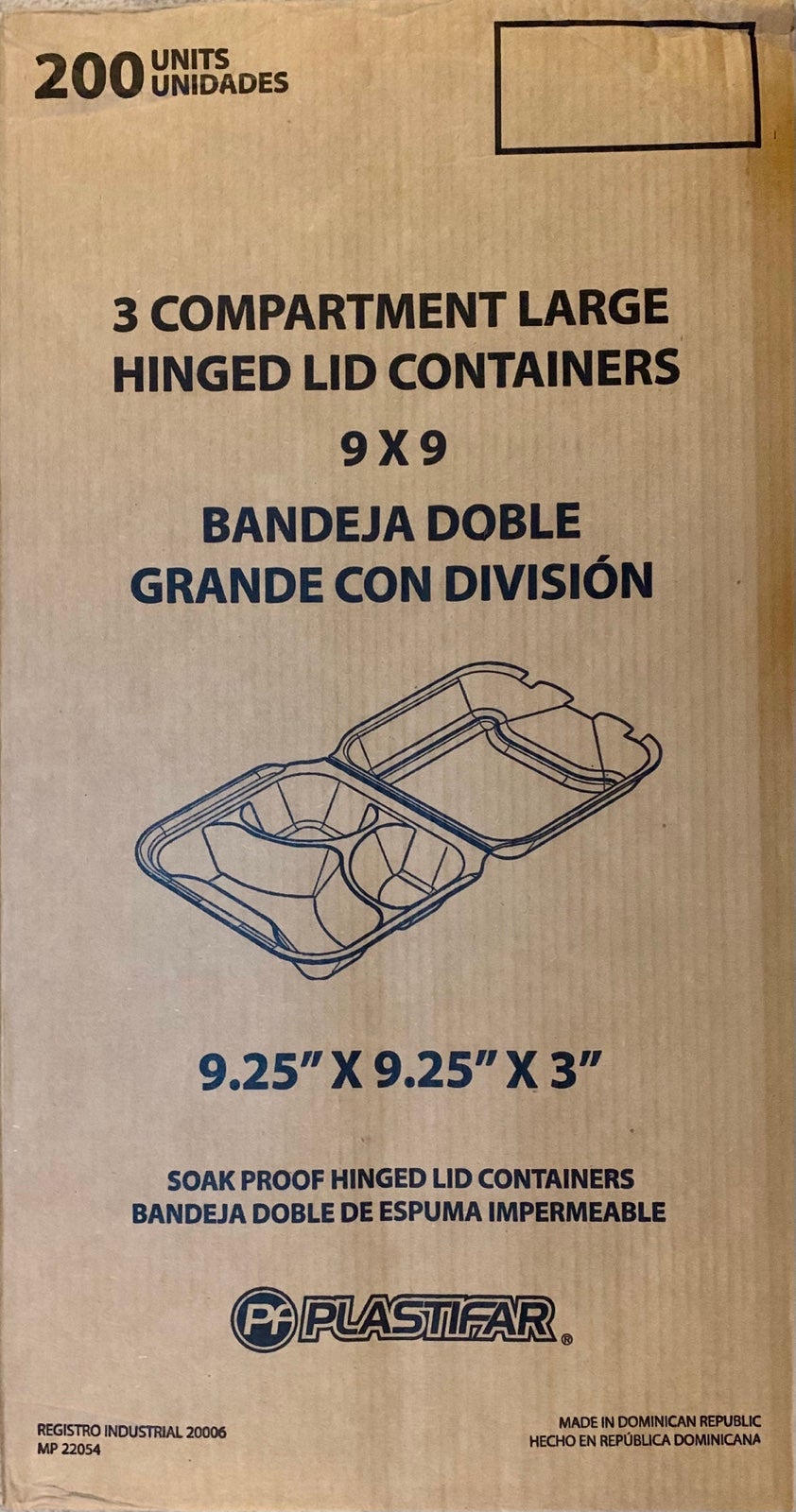 9x9 Foam Containers (200 units)