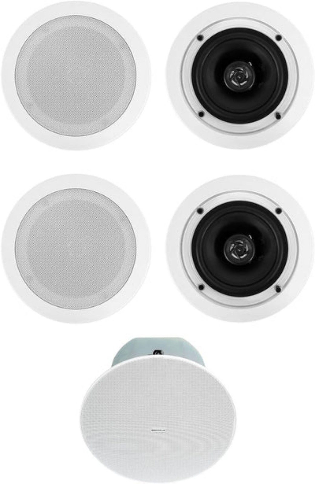 Rockville 2 CC525T White 5.25 Commercial 70v Ceiling Speakers for Restaurant