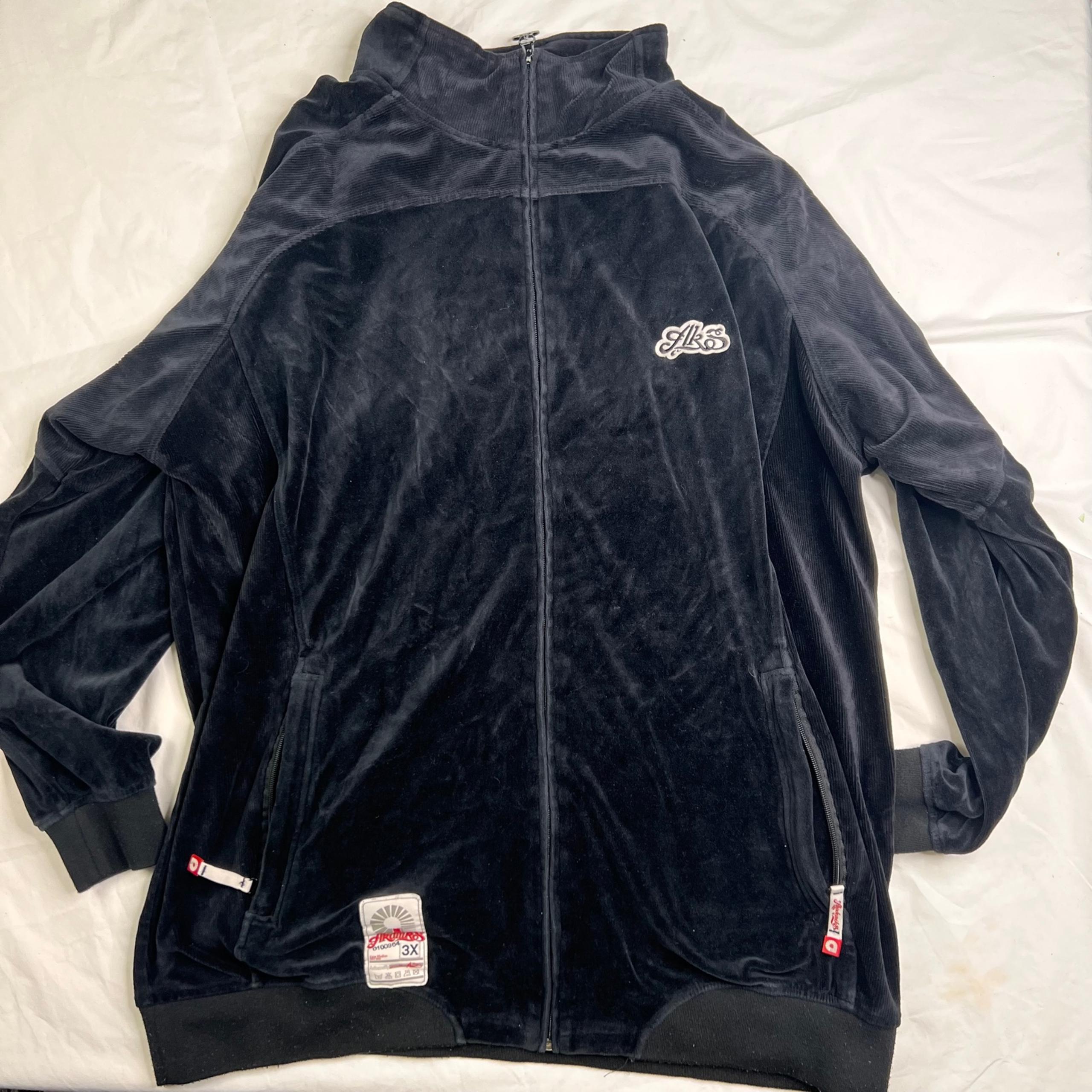 Akademiks Spellout Full Zip Sweatshirt Men's Size 3XL Black color L050423