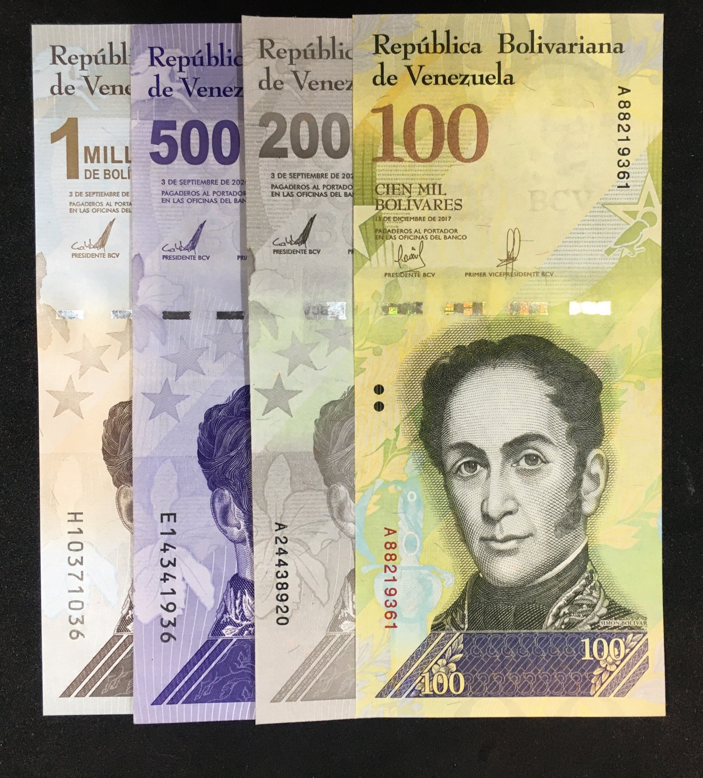 Valenzuela Bolivar Bankote Set 217-2020 New Uncirculated (1 each Note)