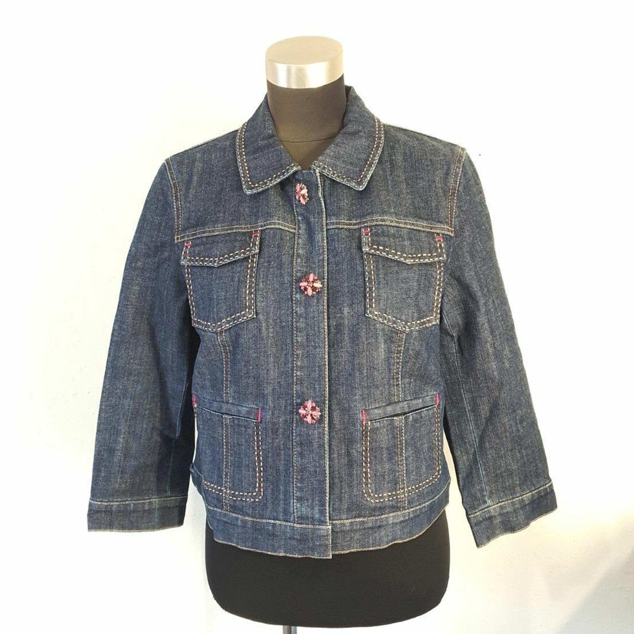 Elie Tahari Embellished Denim Jacket