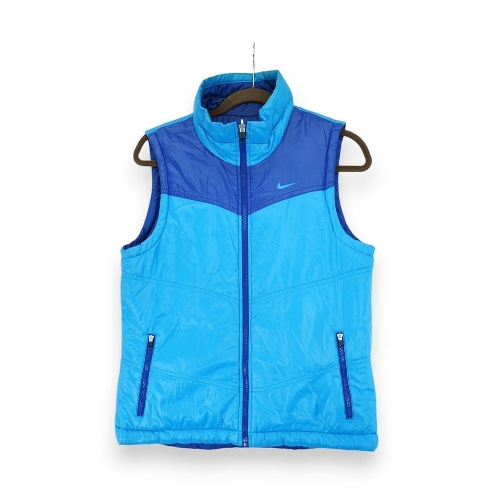 NIKE The Athletic Dept Women's Reversible Zip Puffer Vest Size Medium Full Zip