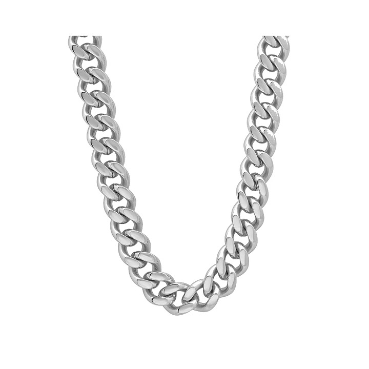 Steel Nation Men's Stainless Steel Curb Link Chain Necklace 24
