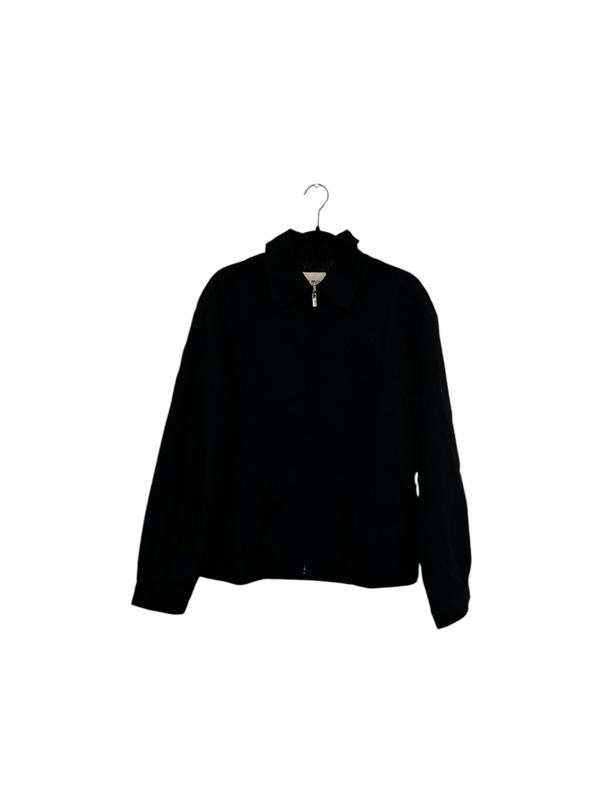 Miu Miu Logo-Embroidered Zip Up Bomber Jackets