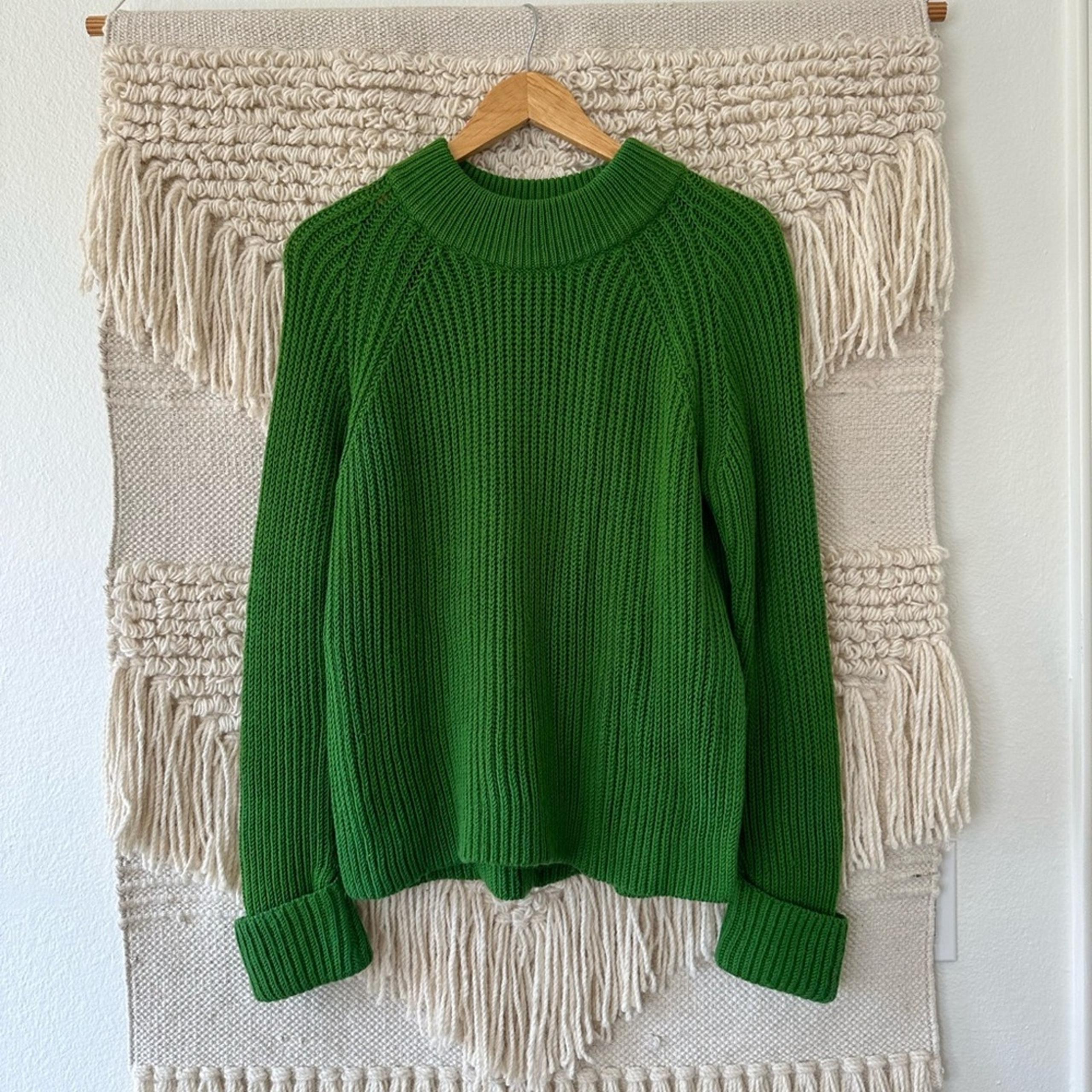Club Monaco Green Oversized Crewneck Sweater