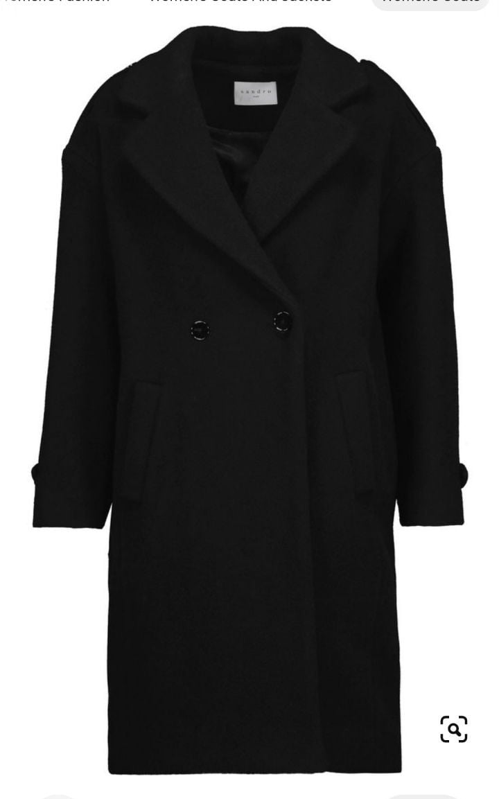 Sandro Black Wool Coat