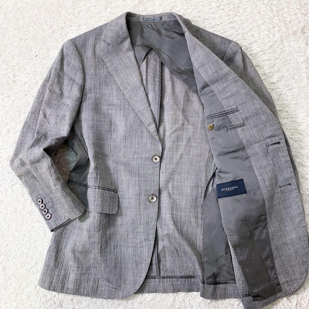 BURBERRY Burberry Jacket Single AB3 Linen x Silk Gray Spring Summer