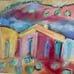 Pink Island House An Original Pastel Painting Matted &Framed 15”x12”Original
