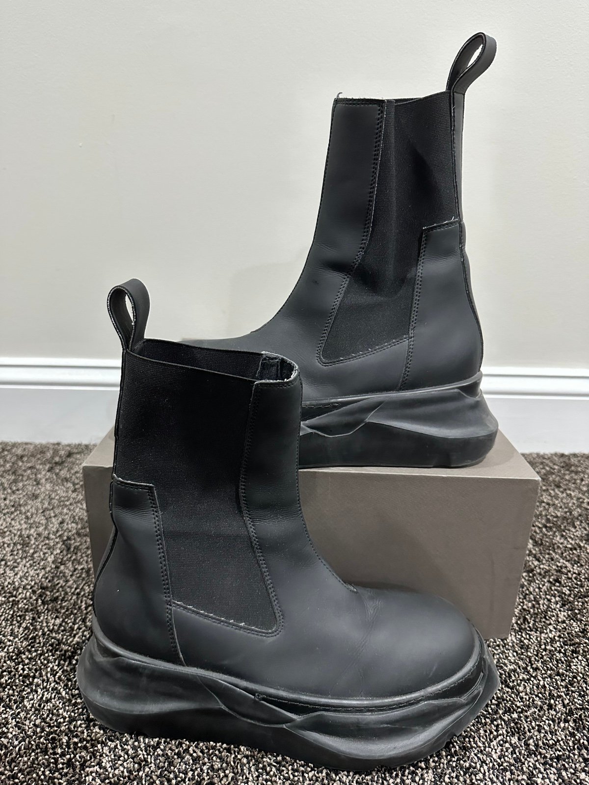 Rick Owens Drkshdw Abstract Beatle Bozo Black Boots