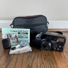 Vintage 1989 Canon Sure Shot Zoom-S Fully Automatic AF Zoom 35mm Camera BUNDLE