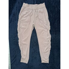 Athleta Attitude Ruched Leg Elastic Drawstrings Waist Pants Pink Size 6