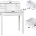 Small Writing Desk with Hutch and USB Ports, 31.5 Home Office Desk with Drawers