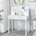 Small Writing Desk with Hutch and USB Ports, 31.5 Home Office Desk with Drawers