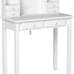 Small Writing Desk with Hutch and USB Ports, 31.5 Home Office Desk with Drawers
