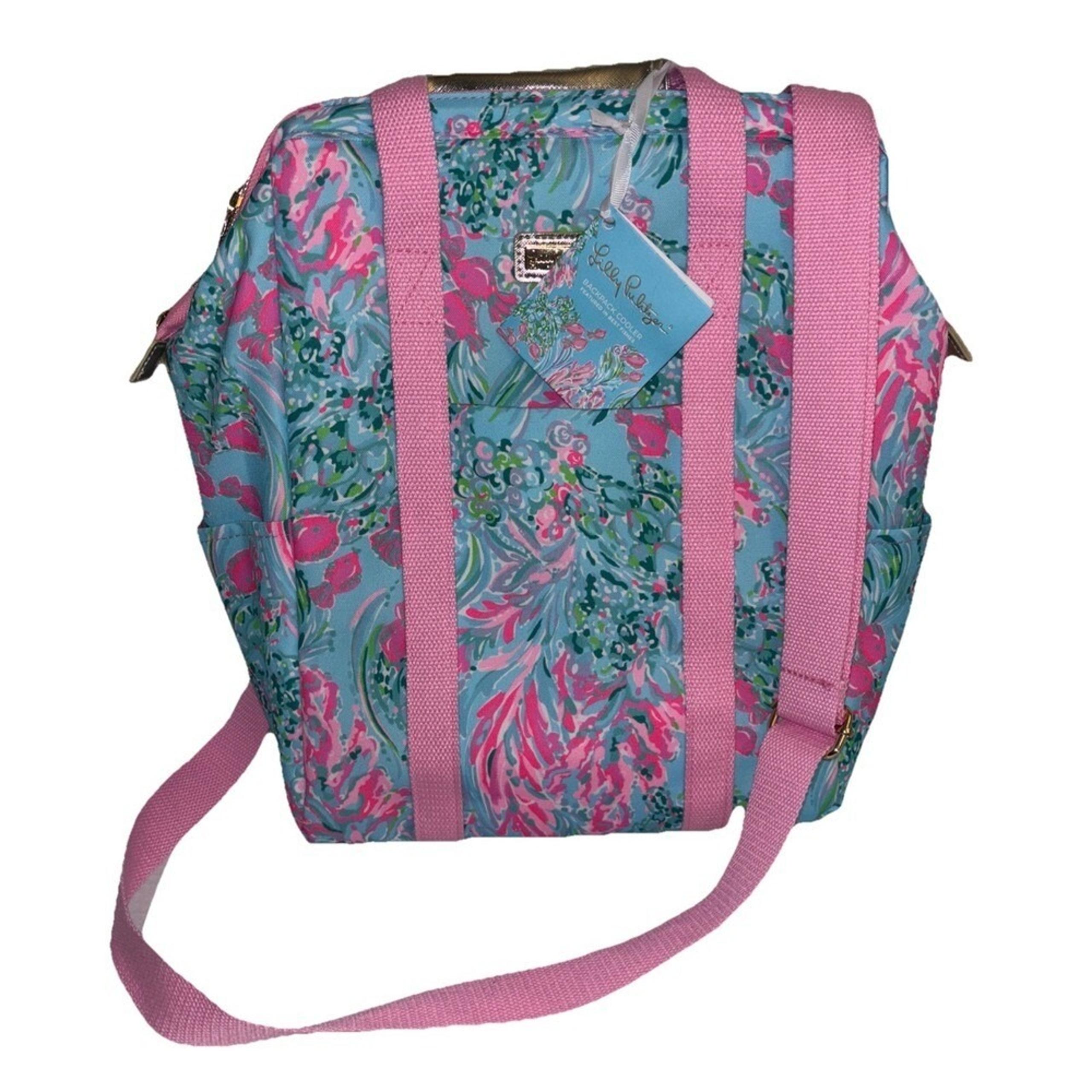 Lilly Pulitzer Insulted Cooler Backpack for Picnics, Beach, Hike Best Fishes