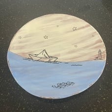 RARE - Darn Pottery Custom Beach Platter | Wall Hanger - 15” Diameter