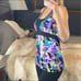 FILA Workout Halter Neon Abstract Top, M