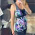 FILA Workout Halter Neon Abstract Top, M
