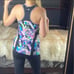 FILA Workout Halter Neon Abstract Top, M