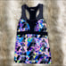 FILA Workout Halter Neon Abstract Top, M