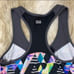FILA Workout Halter Neon Abstract Top, M
