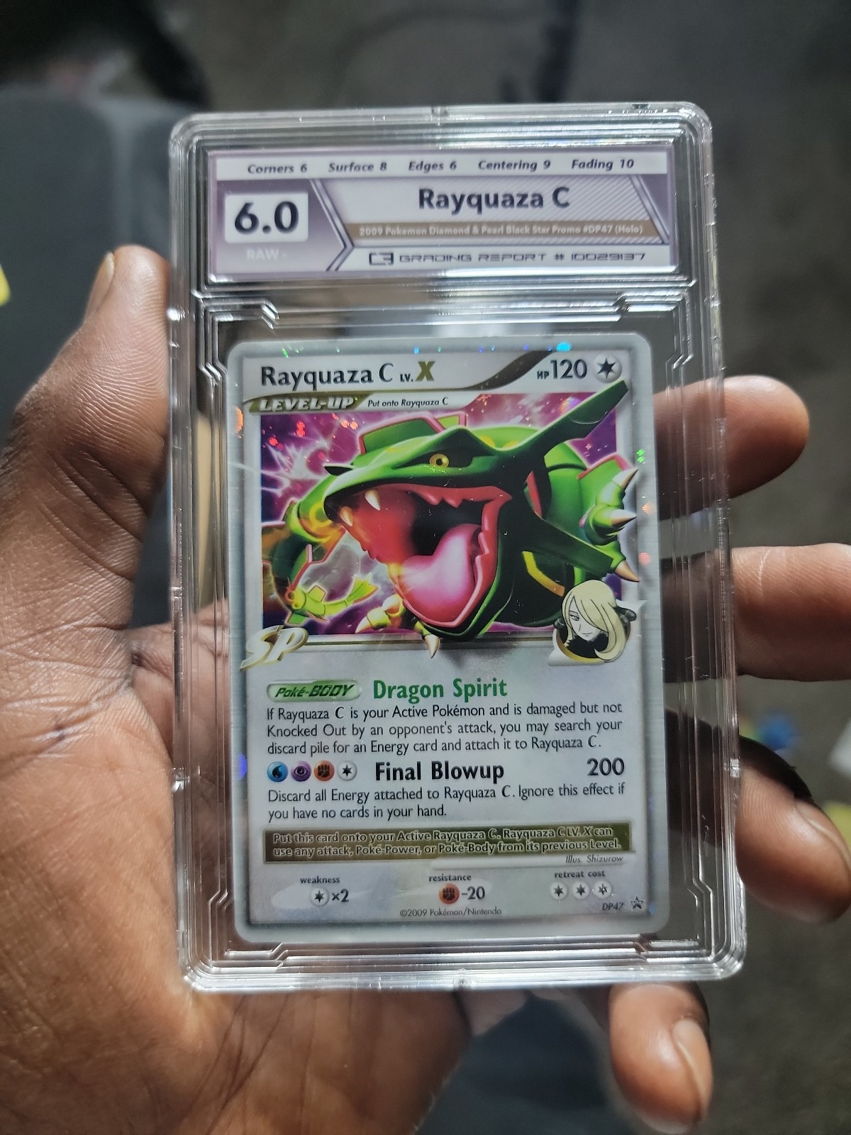 Rayquaza C LV. X DP47 Black Star Promo 2009 Pokemon Card C3Grading 6
