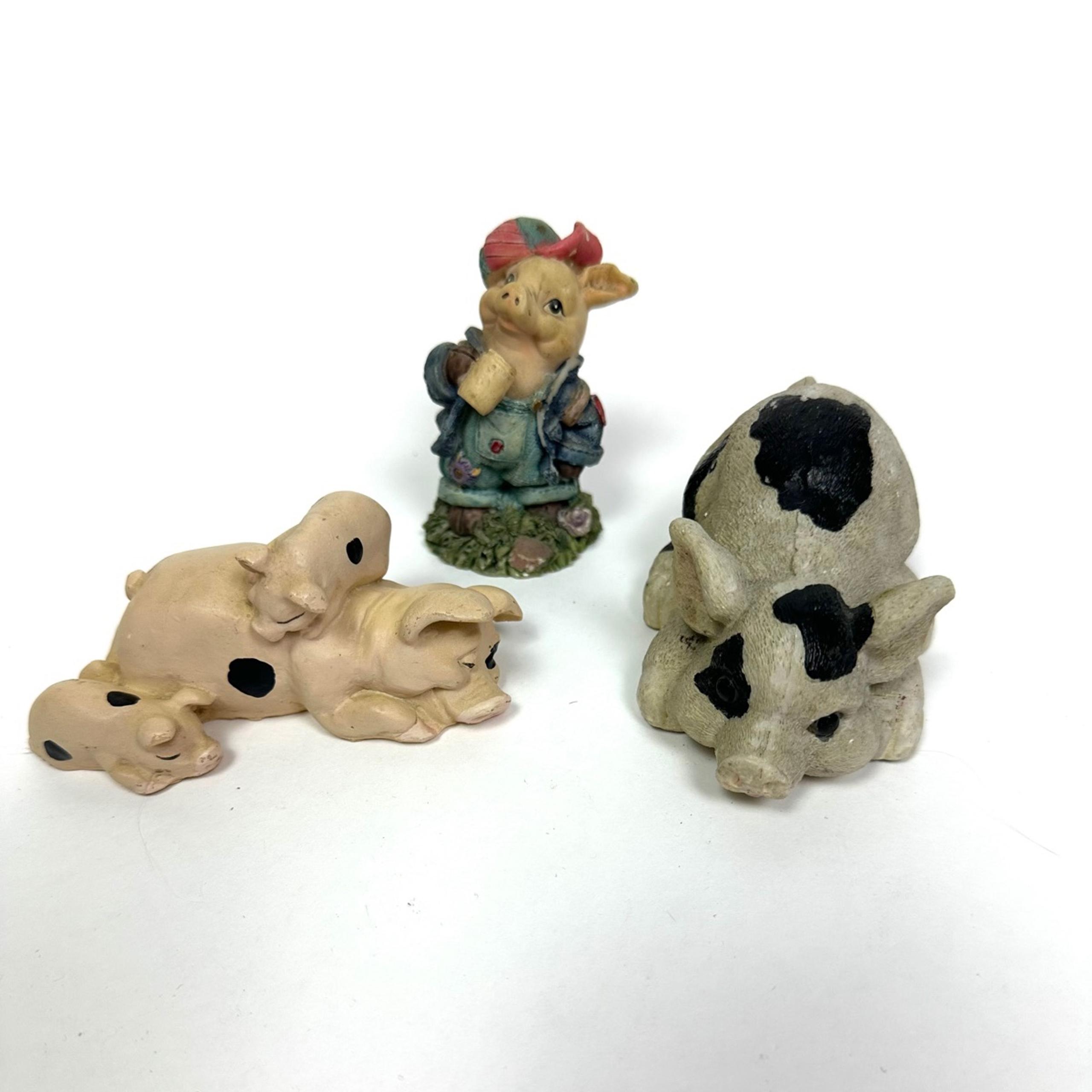 Lot of Three Vintage Pig Figurines