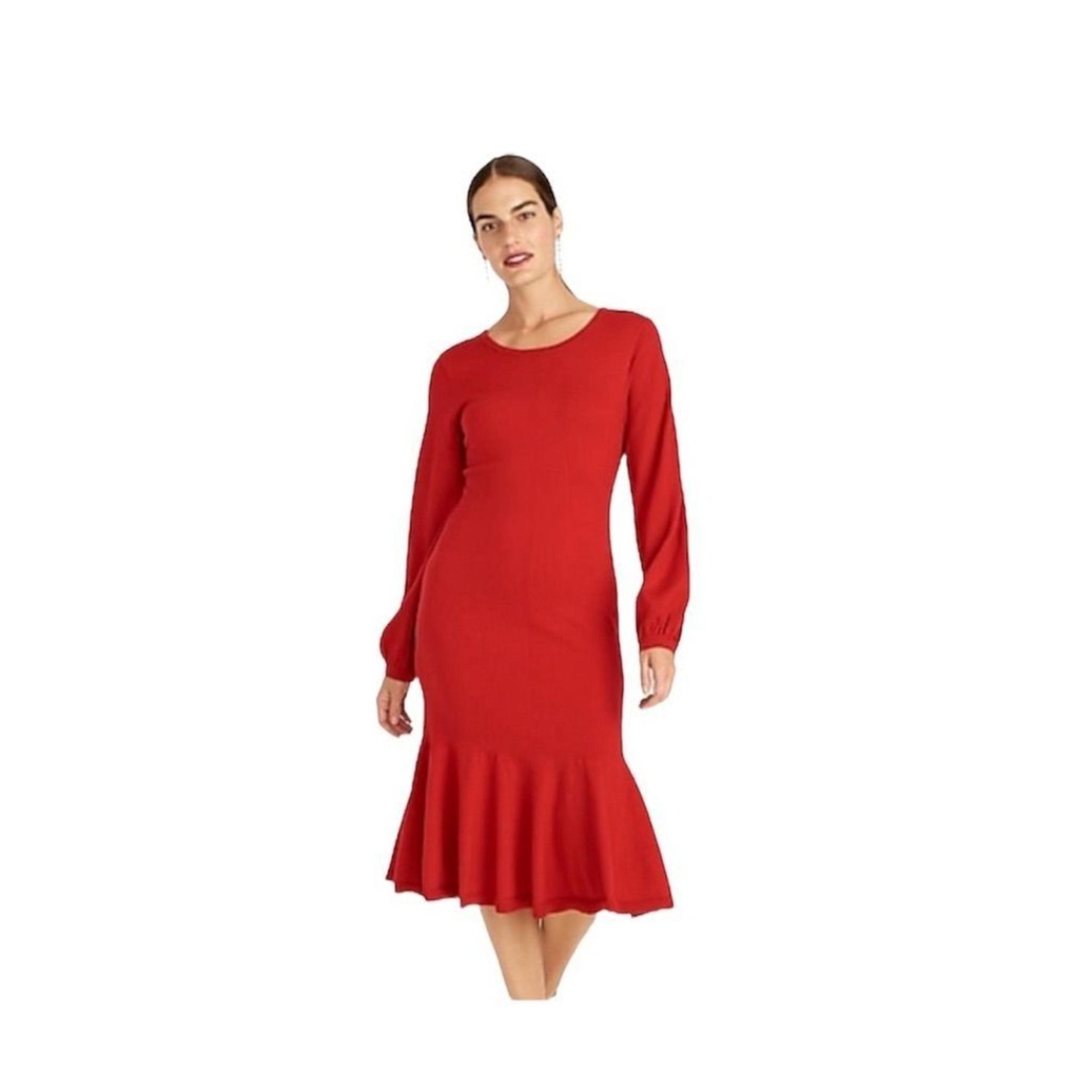 J. Crew Women's Merino Wool Red Twist Back Sweater Dress Knee Length XL