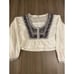 Free People Iggie Ivory Embroidered Crop Top Boho Size XS Pullover Woven 148