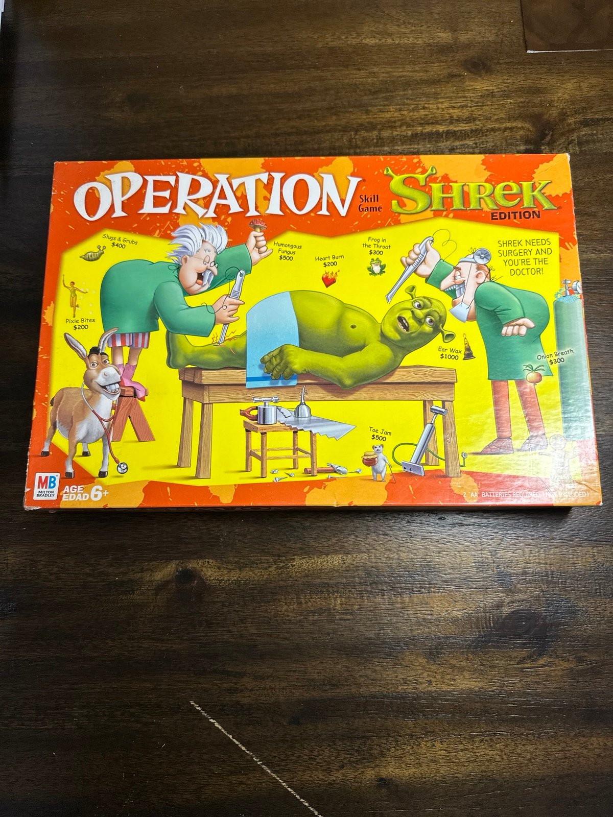 Hasbro Gaming Operation Game Shrek Edition Vintage
